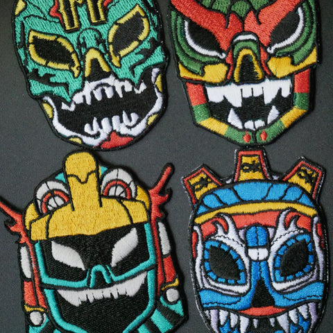 Paquete de Parches Luchadores Aztecas