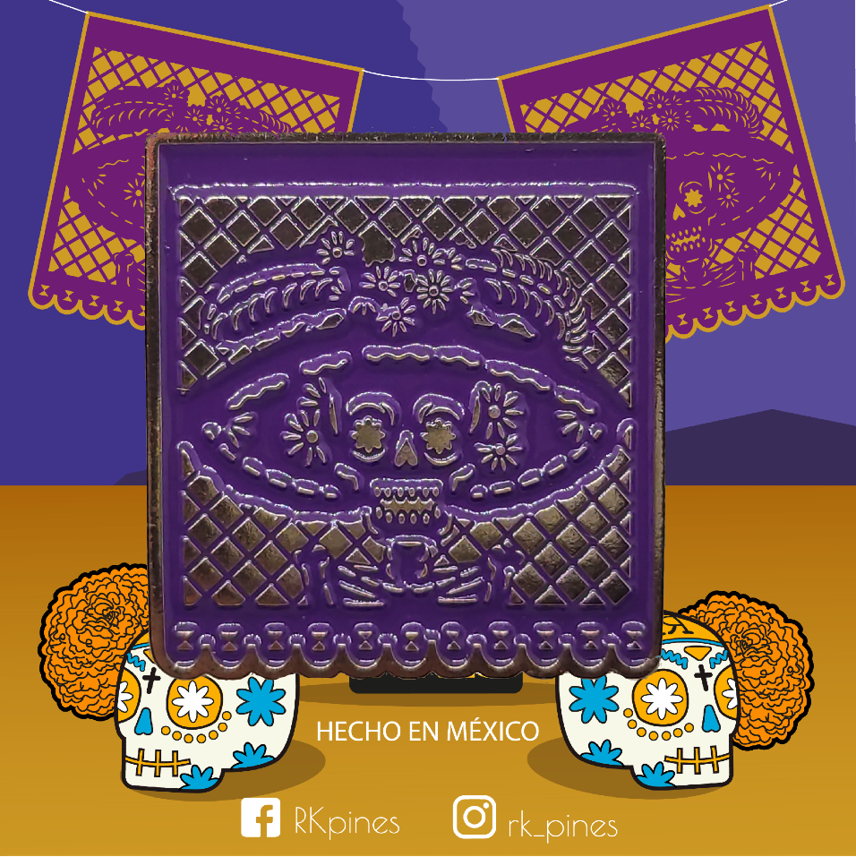 Catrina de Papel Picado Morada. RK Pines Catrina de Papel Picado Morada. RK Pines